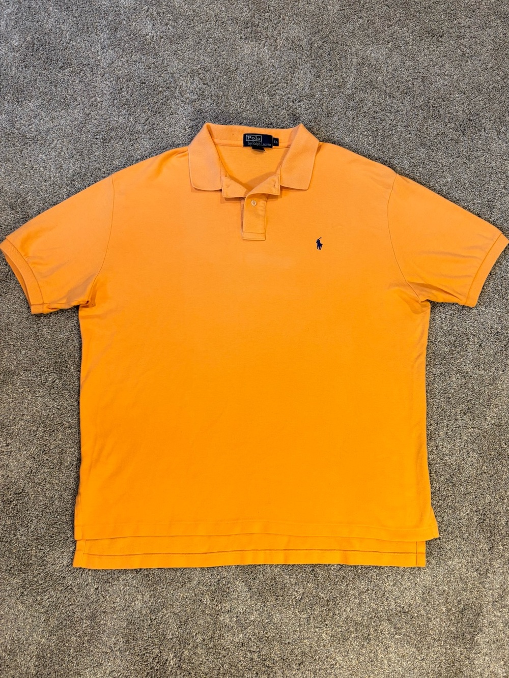 Vtg Polo Ralph Lauren Men’s Orange Polo Shirt Short Sleeve 100% Cotton XL